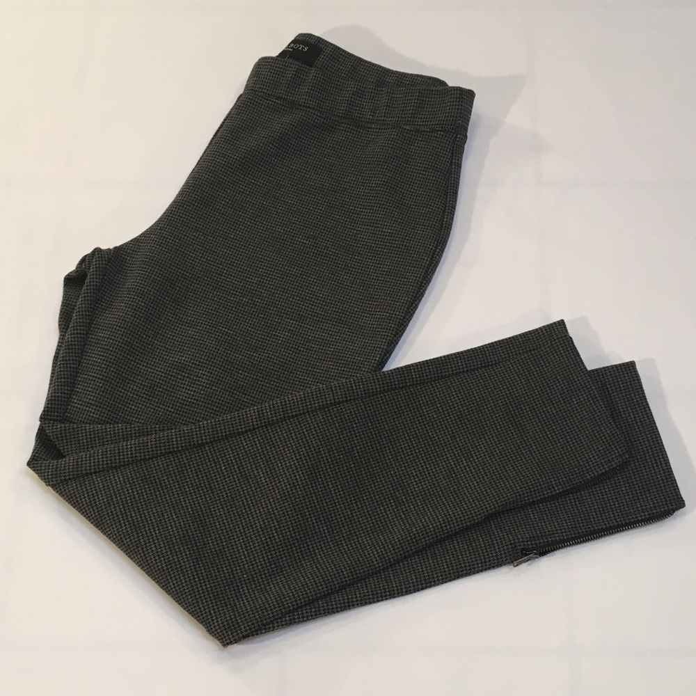 Talbots Herringbone Leggings, Ankle Zip, Petite M